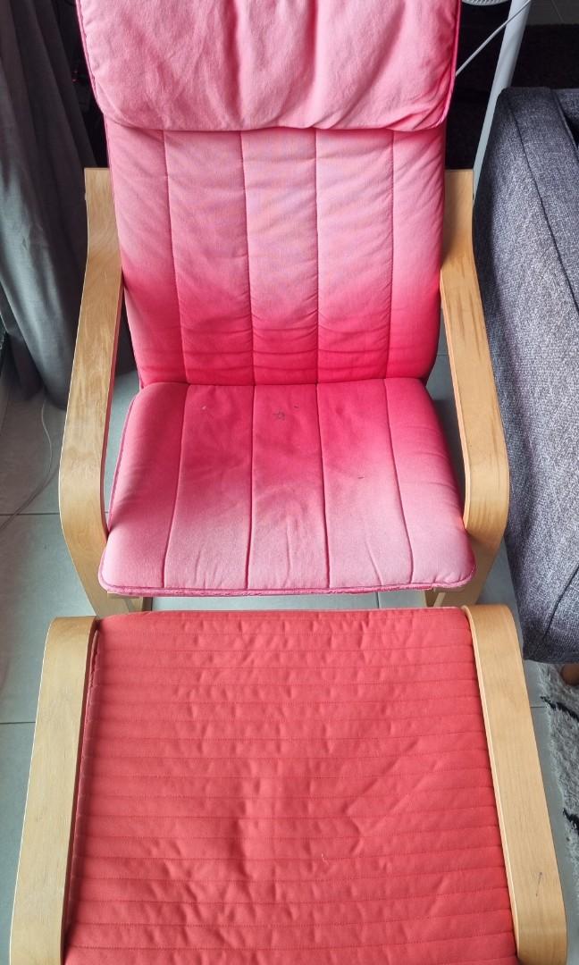 Ikea Poang chair and foot rest, Furniture & Home Living, Furniture