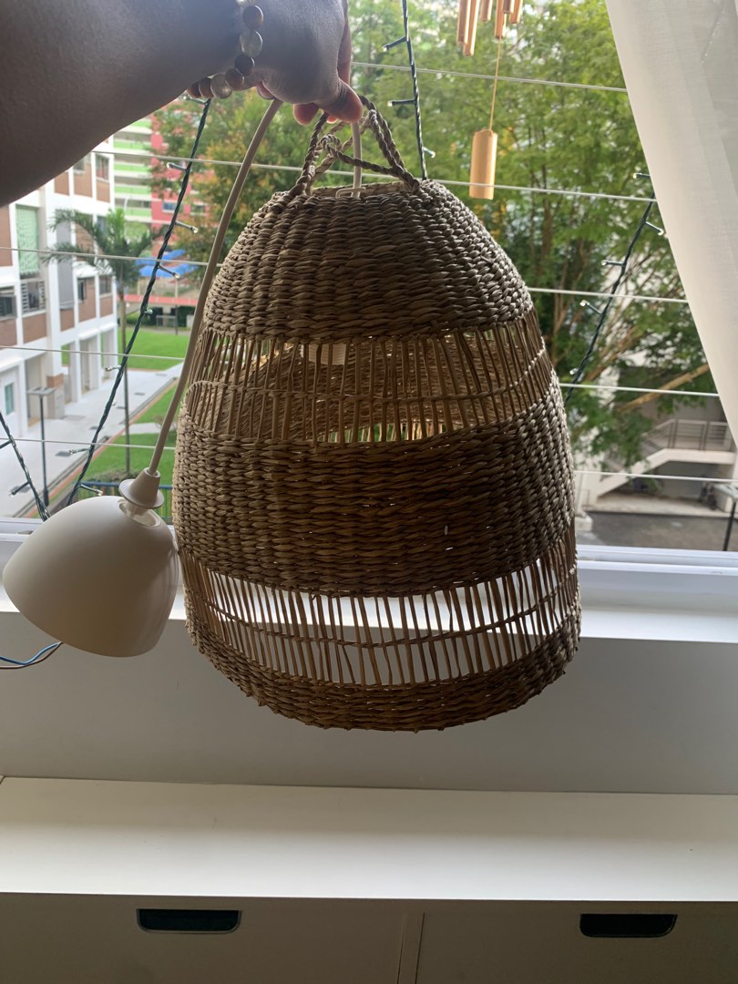 Ikea Rattan light, Furniture & Home Living, Lighting & Fans, Lighting on Carousell