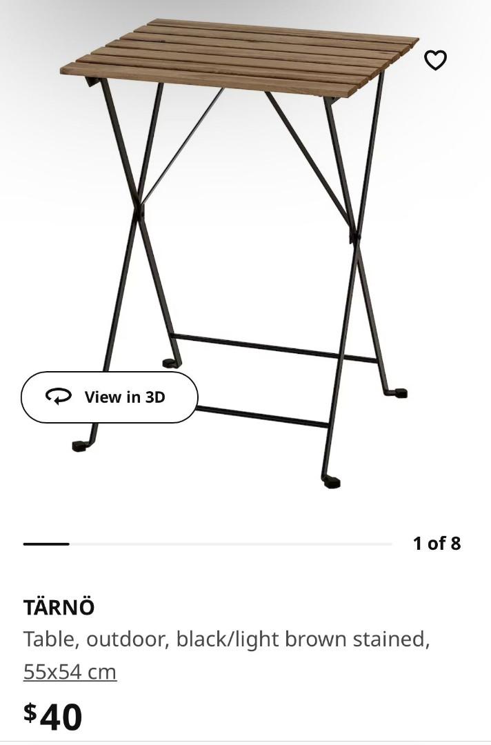 Ikea tarno foldable table, Furniture & Home Living, Furniture, Tables & Sets on Carousell