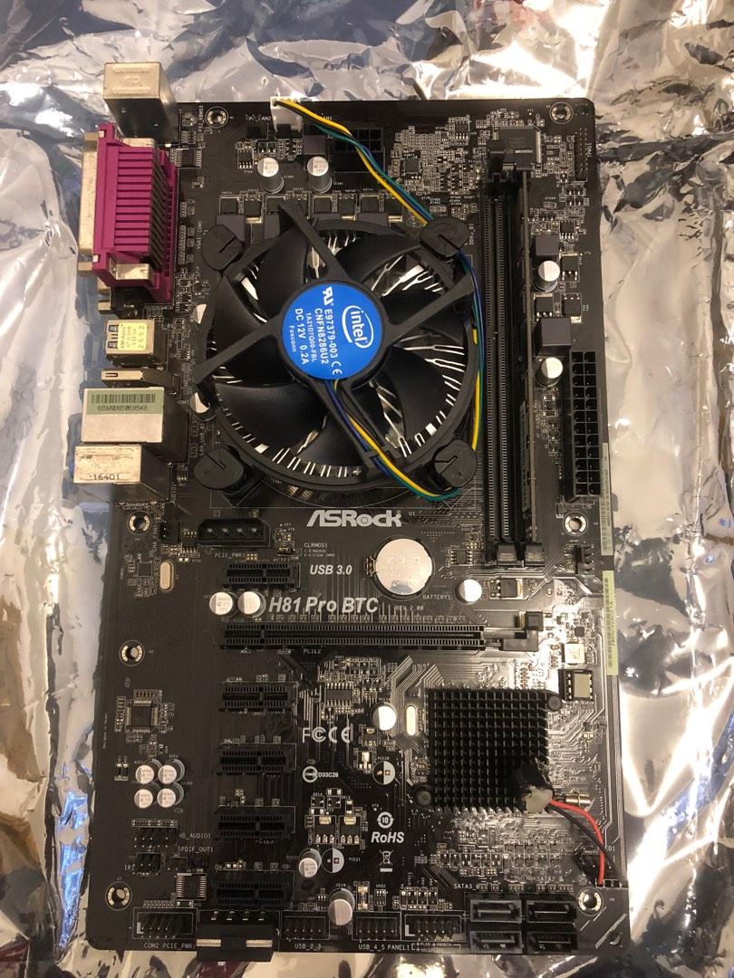 FREE SHIPPING INTEL PENTIUM G3260 ASROCK H81 PRO BTC 4GB RAM