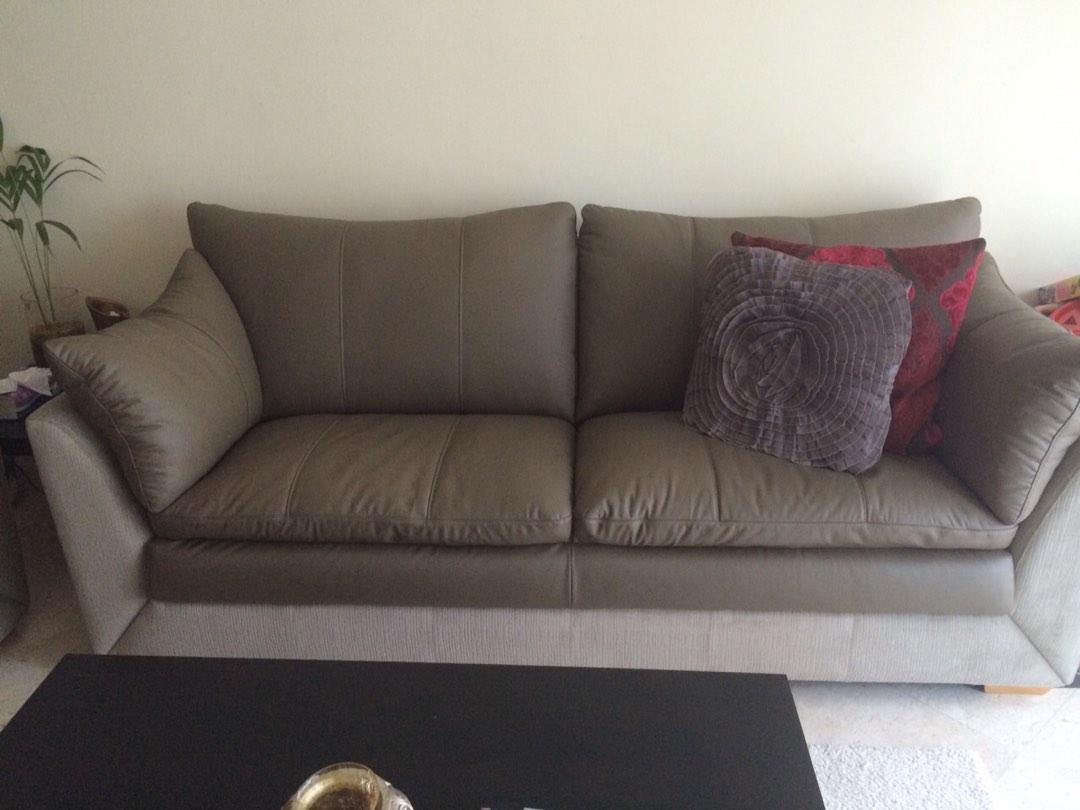 Italian sofa set with real Italian leather. Very comfy, Furniture