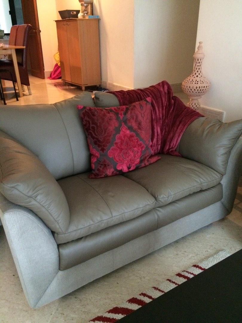 Italian sofa set with real Italian leather. Very comfy, Furniture