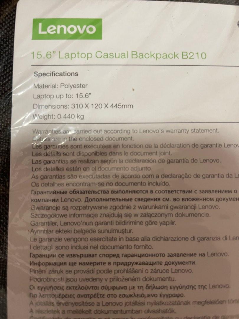 Lenovo laptop backpack B210, Men's Fashion, Bags, Backpacks on Carousell