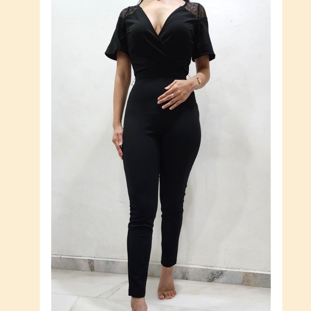 Lipsy London Black Lace Jumpsuit