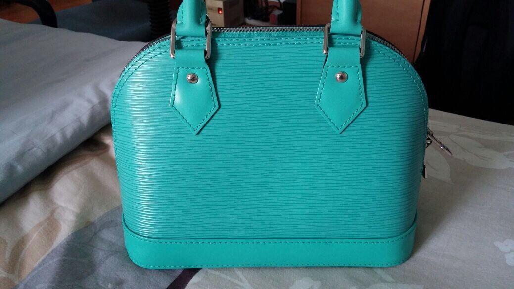 Louis Vuitton Alma BB Epi Leather Ocean Green Turquoise, Luxury