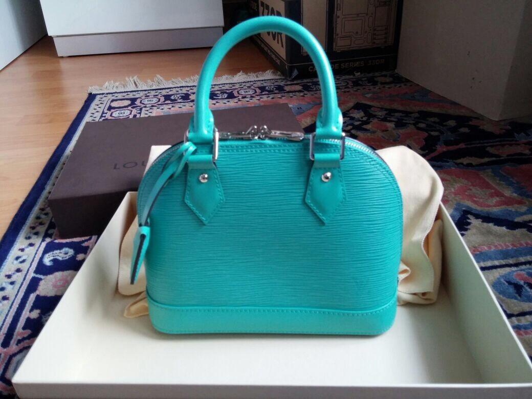 Louis Vuitton Alma BB Epi Leather Ocean Green Turquoise, Luxury, Bags &  Wallets on Carousell