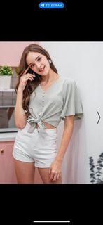 Mabelline Button Ribbon Top