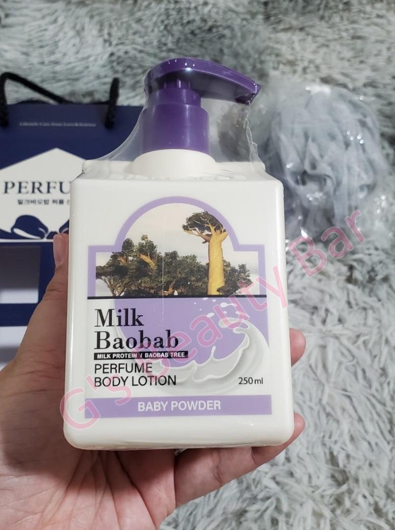 Milk Baobab Perfume Body Wash Baby Powder Gift Set Authentic Korean
