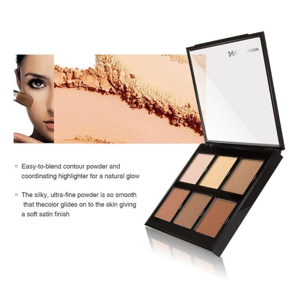 Mn Menow Professional Contour & Highlighter Makeup Kit . 6in1 powdery