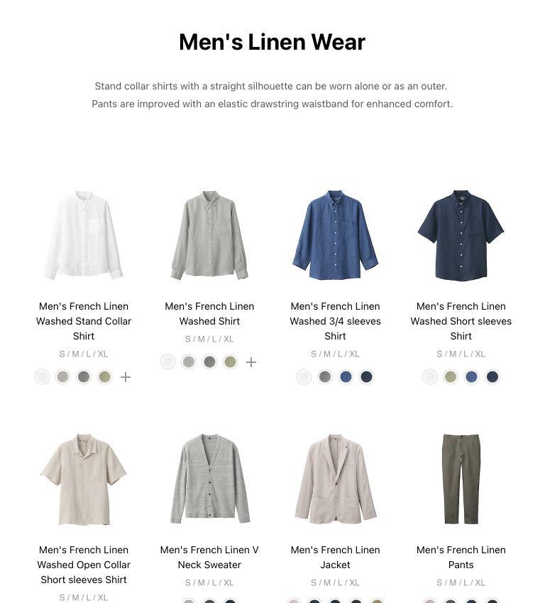 Muji Mens 100% Linen 3/4 Sleeve, Men's Fashion, Tops & Sets, Tshirts & Polo  Shirts on Carousell