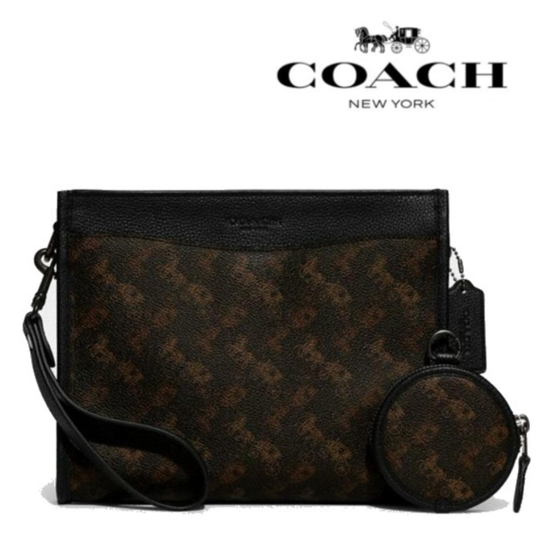 Round hybrid pouch with sale horse and carriage print