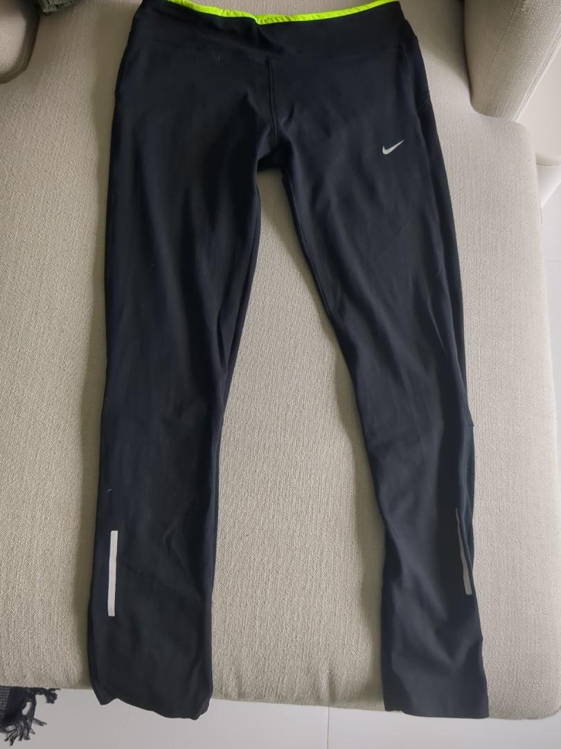 Nike Dri-fit full length tights with back zip size M, Women's