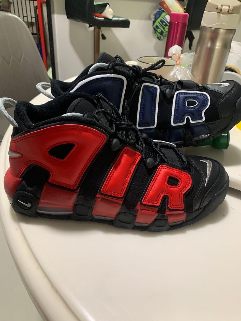 nike uptempo blue red