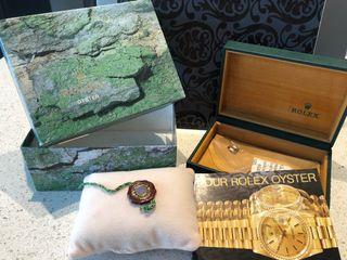 Original Rolex watch green wooden box