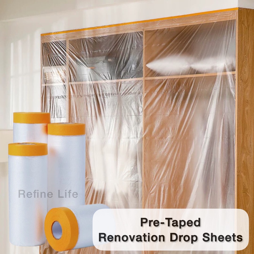 Plastic Dust Cover / Renovation Drop Sheets / PreTaped Plastic sheet