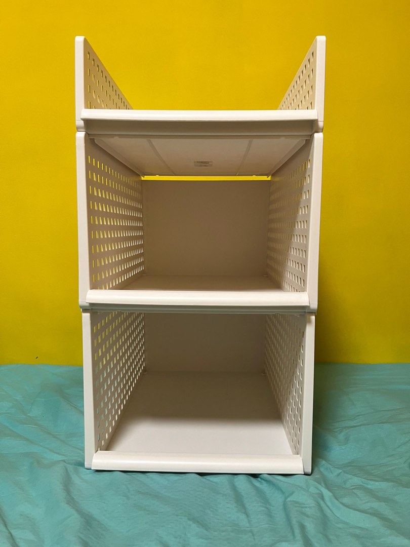 Plastic shelves stackable, Furniture & Home Living, Furniture
