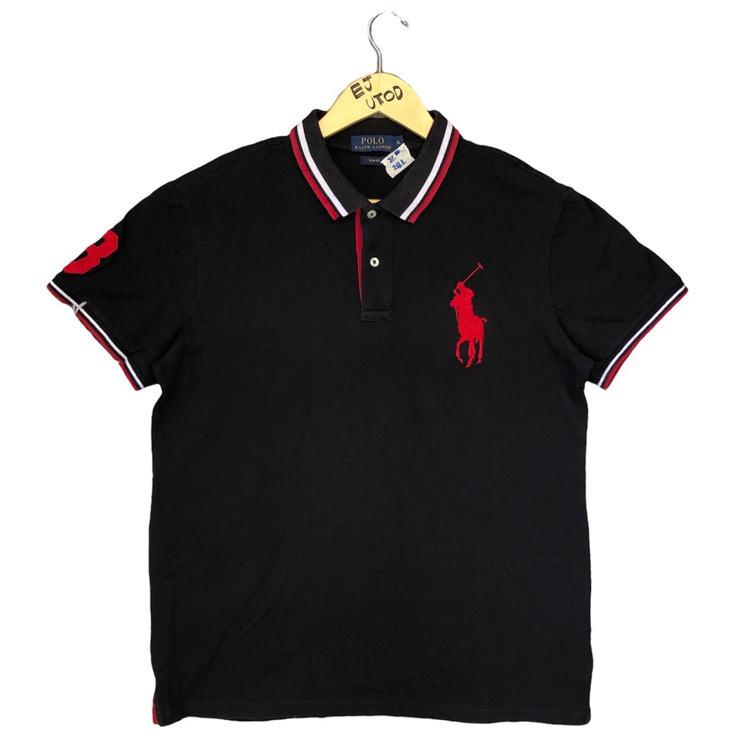 Black and red polo ralph lauren shirt hot sale
