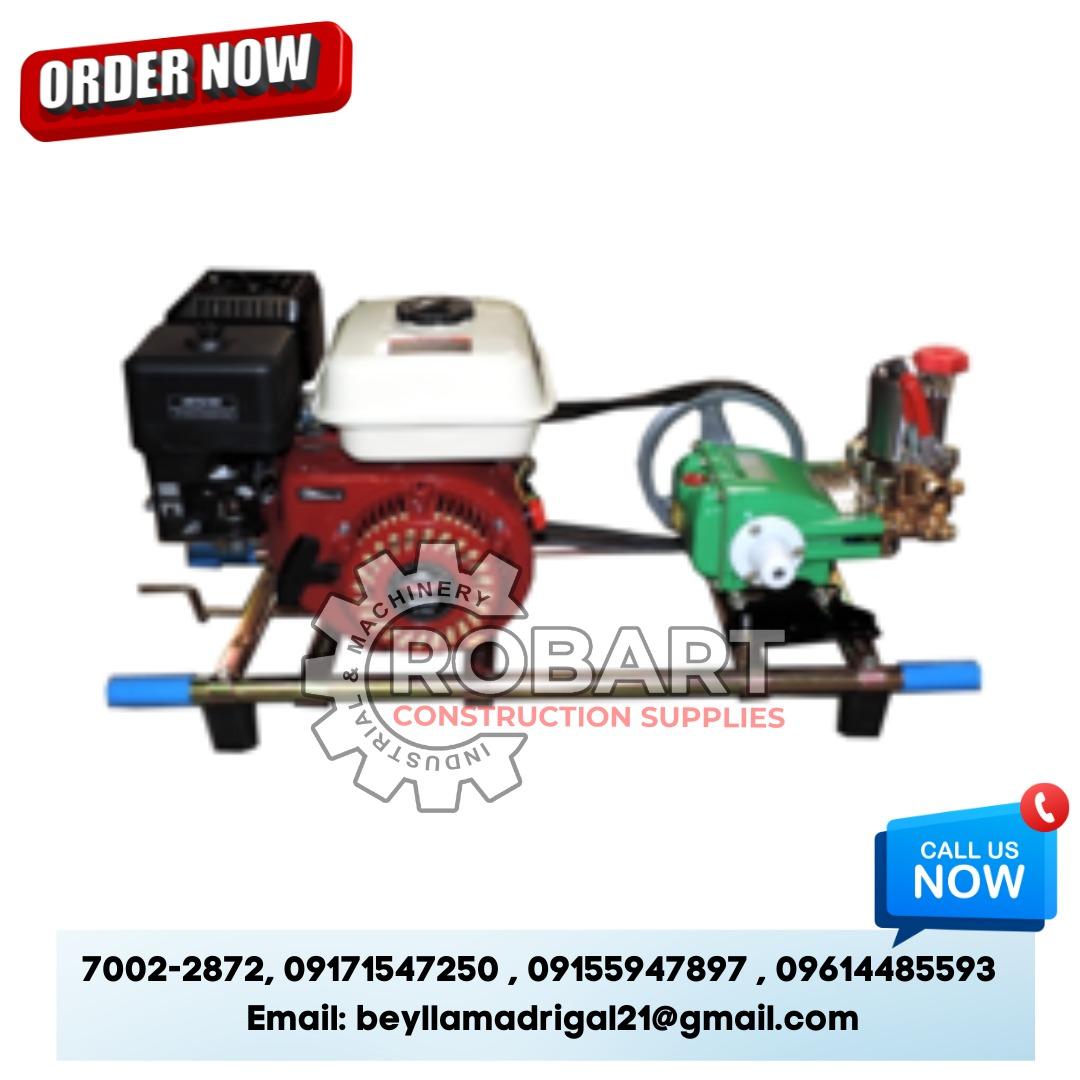 Power Sprayer Set (Category: Construction Tools & Equipment) located in Manila. Submitted by bellarobart (Listing ID 1192504316, Image 3). Description: Power Sprayer Set Brand: Best & Strong Model: BS550-BS25A or BS550-BS25M Type: Automatic or Manual Plunger Size: 22mm Spraying Pressure: 300-500psi Spraying Volume: 25L/min Engine Power: 5.5HP Fuel: Gasoline Type: Single Cylinder, 4 Stroke, Air Cooled, OHV Starting System: Recoil Start Price: 9,65