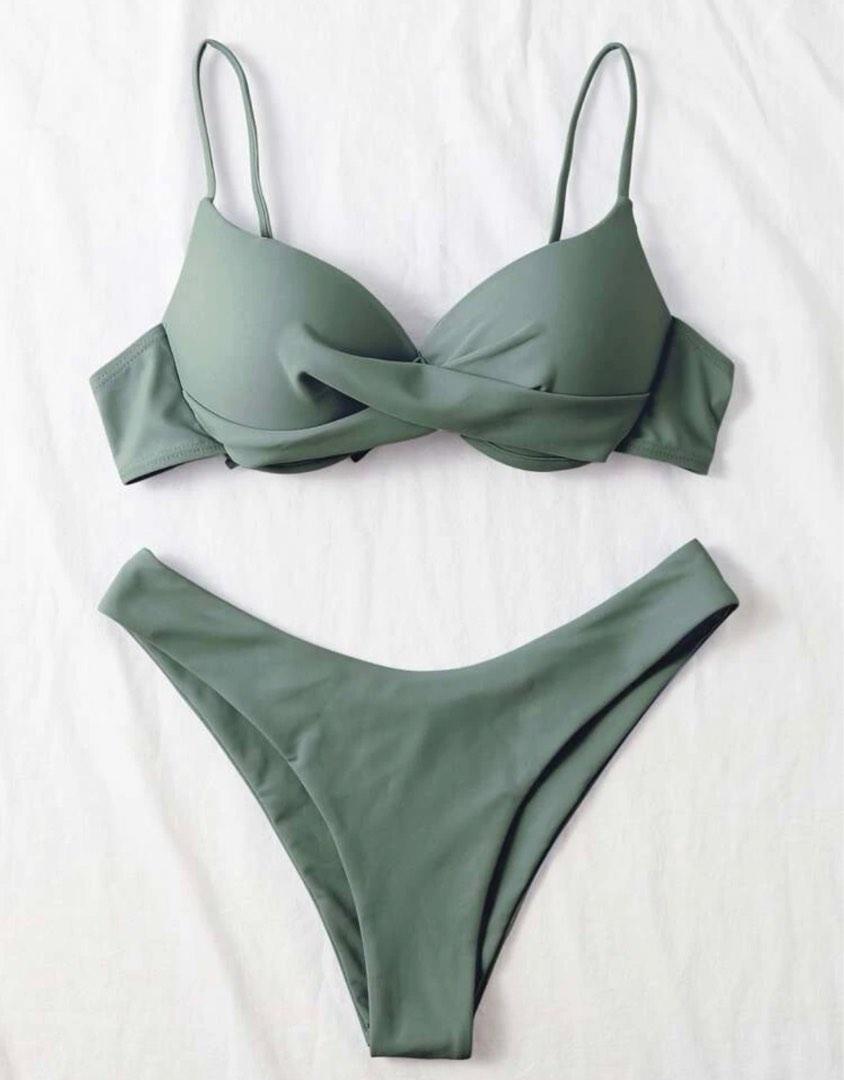 Push up bikini in Sage Green, Women's Fashion, Swimwear, Bikinis