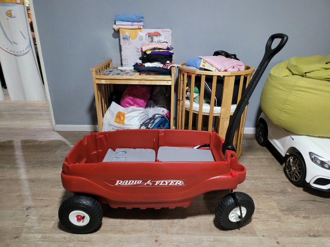 Radio Flyer Deluxe All-Terrain Family Wagon Ride On, Red, Babies  Kids,  Going Out, Strollers on Carousell