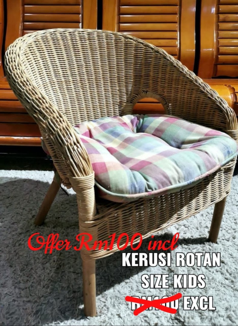 Rattan Kid Chair, Furniture & Home Living, Furniture, Chairs on Carousell