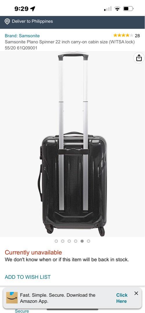 Rush!! SAMSONITE PLANO SPINNER LUGGAGE 22 INCHES CABIN, Hobbies & Toys