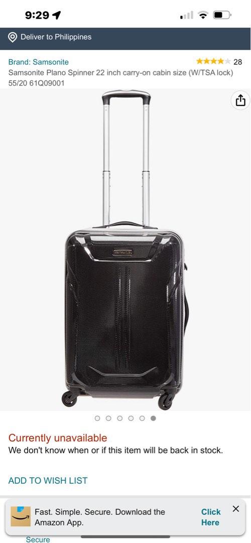 Rush!! SAMSONITE PLANO SPINNER LUGGAGE 22 INCHES CABIN, Hobbies & Toys