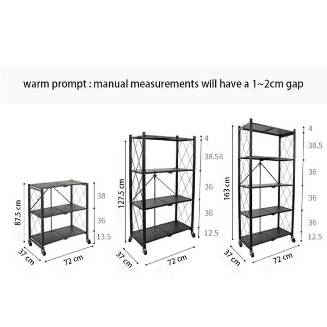 Shelving Unit No Screws Assembly, Folding Metal Storage Shelves with