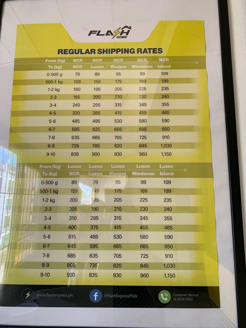 Shipping rate flash express, Announcements on Carousell