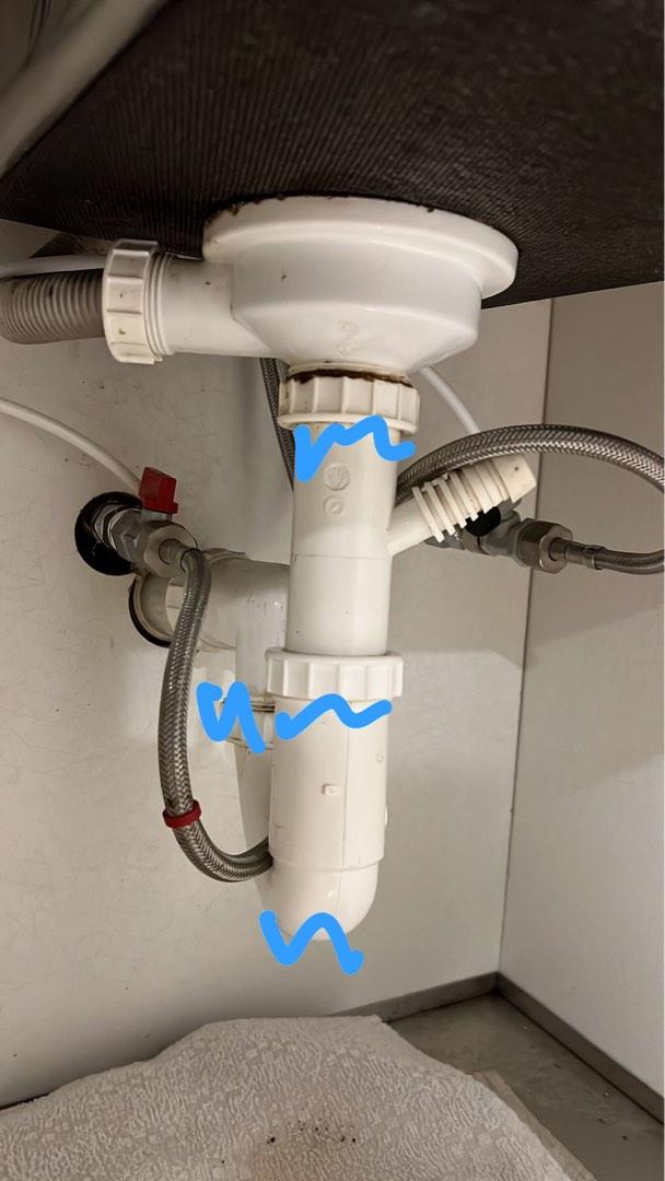 Sink Leak Repair and Bottle Trap Replacement, Furniture & Home Living