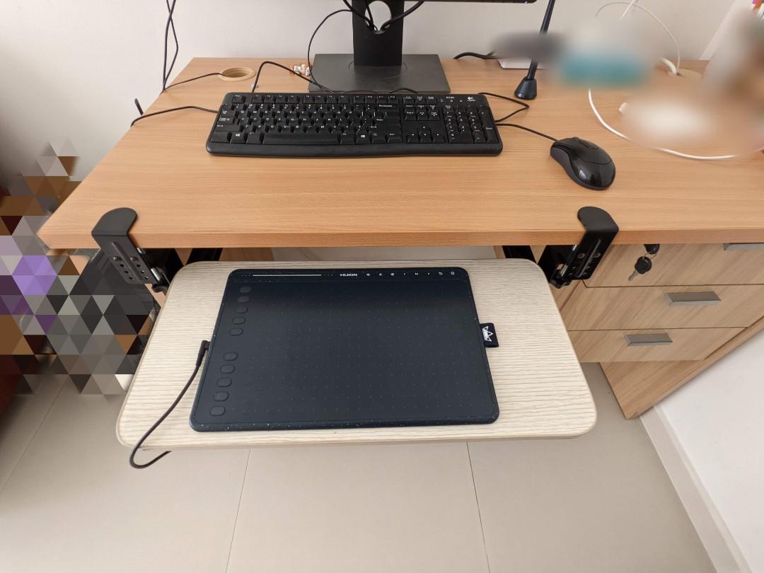 Sliding keyboard mouse table extension board work desk drawer