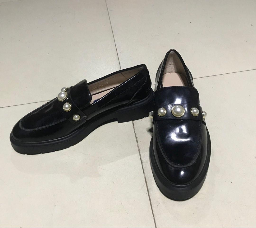 Stuart Weitzman Suki Patent Pearly Loafers Retails for more than
