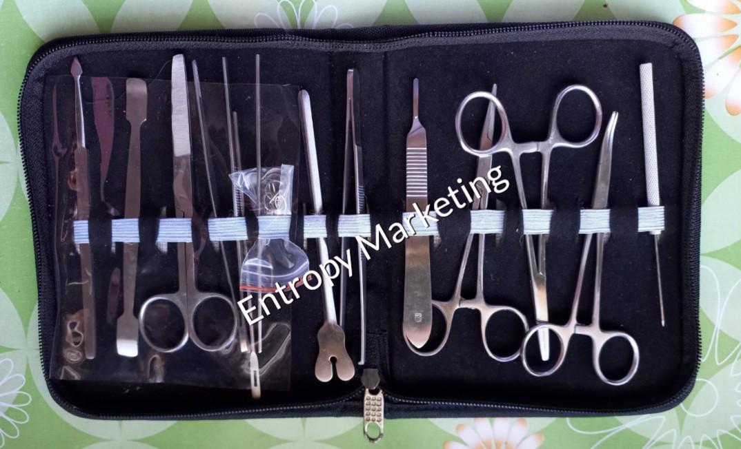 Sure guard minor surgical kit dissecting Kit 14 pcs (Category: Medical Supplies & Tools) located in Marikina City. Submitted by entropymarketing (Listing ID 1180314072, Image 1). Description: Sure Guard Dissecting Set Brandnew 14 pcs Price : 895 Contents: Scalpel Handle Surgical Scissor Needle holder Thumb forcep Tissue Forcep Butterfly Chain hook Flapper Probe Probe Probe Probe Mosquito Forcep (Curve) Mosquito Forcep (Straight) Kindly visit and 
