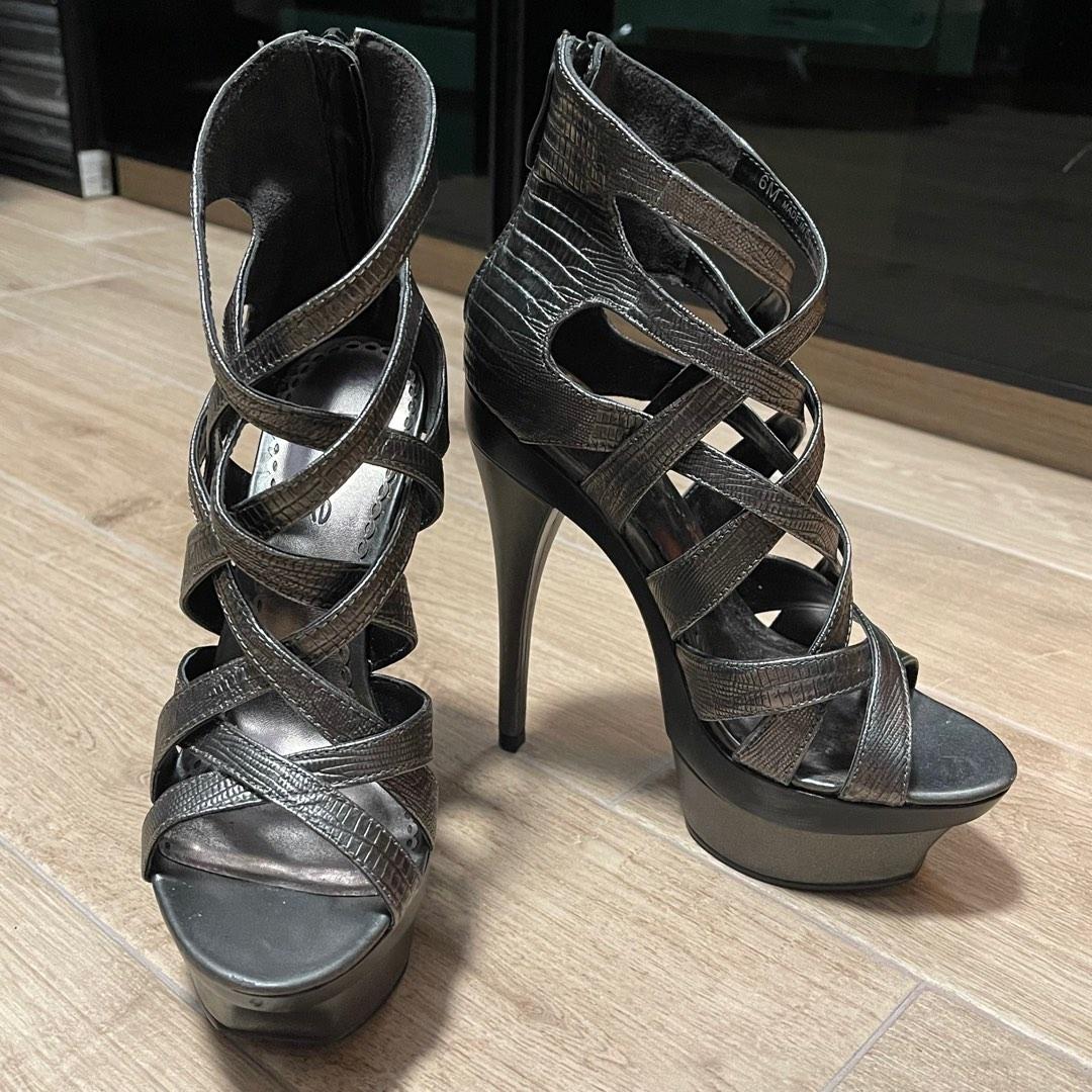 Michael Kors Women's Pewter Heeled Sandals Size 6 M