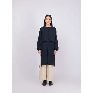 THENBLANK sheer shirt dress