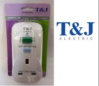 T&J K7813RCD 13A Adaptor with residual current protection.