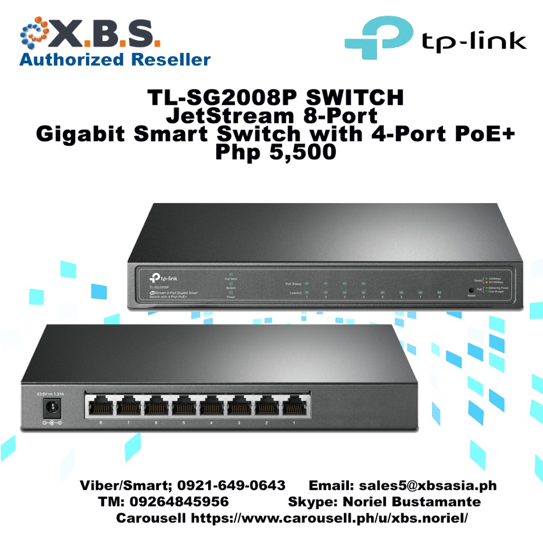 TL-SG2008P SWITCH JetStream 8-Port Gigabit, Computers & Tech, Office ...