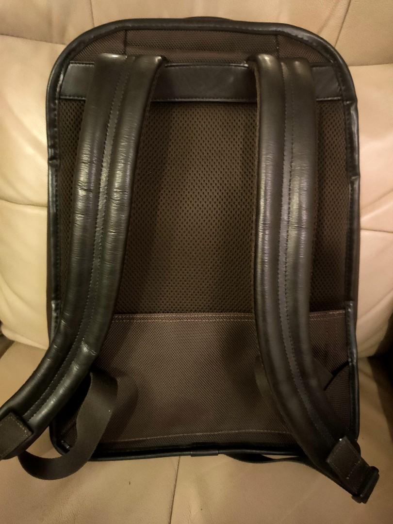 TUMI Genuine Leather Business Backpack, Men's Fashion, Bags, Backpacks on Carousell