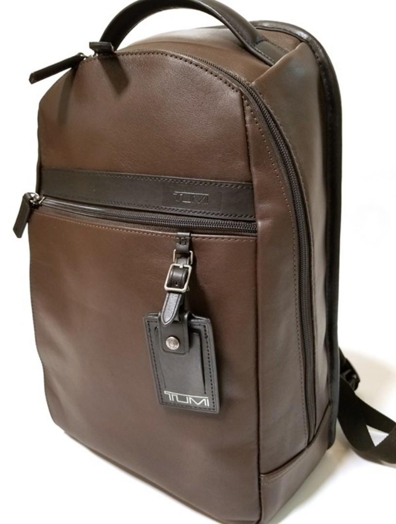 TUMI Genuine Leather Business Backpack, Men's Fashion, Bags, Backpacks on Carousell