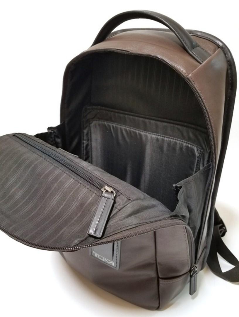 TUMI Genuine Leather Business Backpack, Men's Fashion, Bags, Backpacks on Carousell