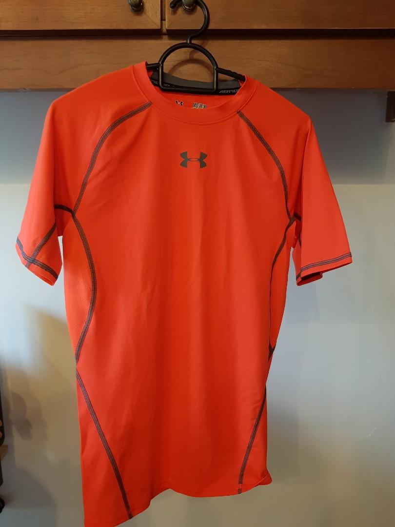 Orange under armour compression shirt on sale