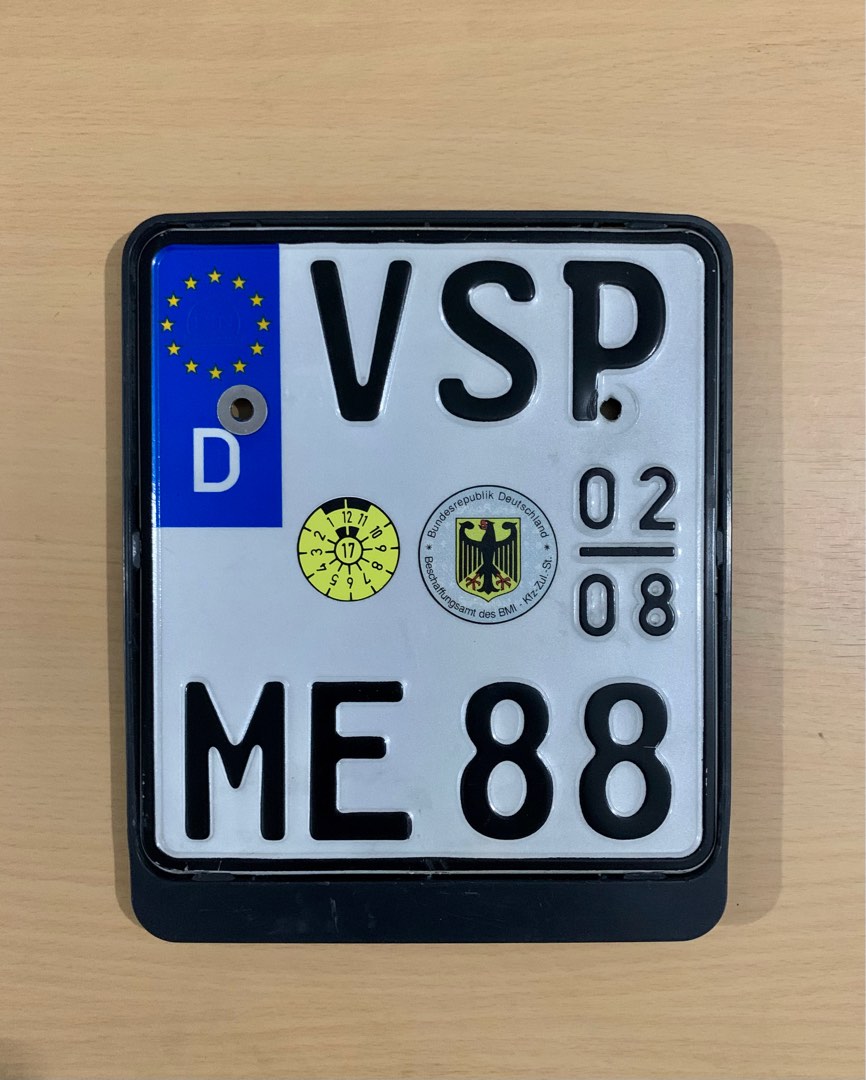 Vespa Europlate & Plate Holder, Motorbikes, Motorbike Parts