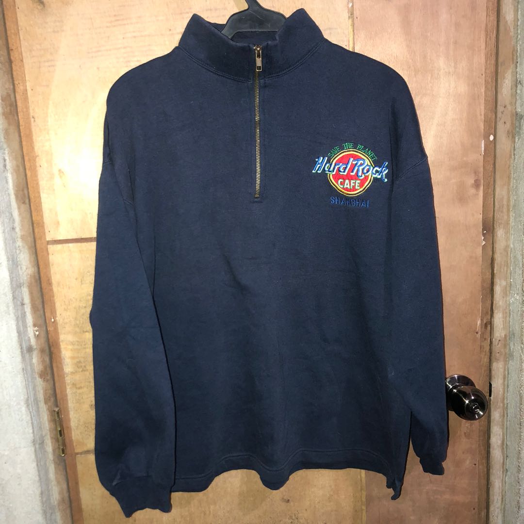 Vintage Hard Rock Cafe Half Zip Sweatshirt, Men's Fashion, Coats ...