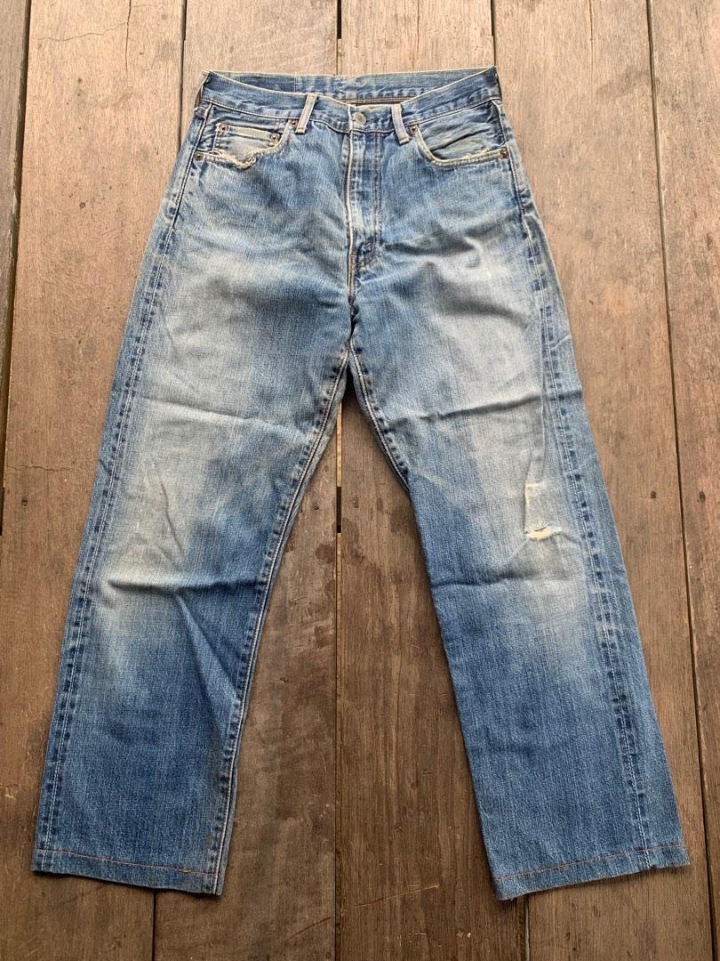 Vintage Levis 502 Big E Kepala Kain Distressed Jeans Men s