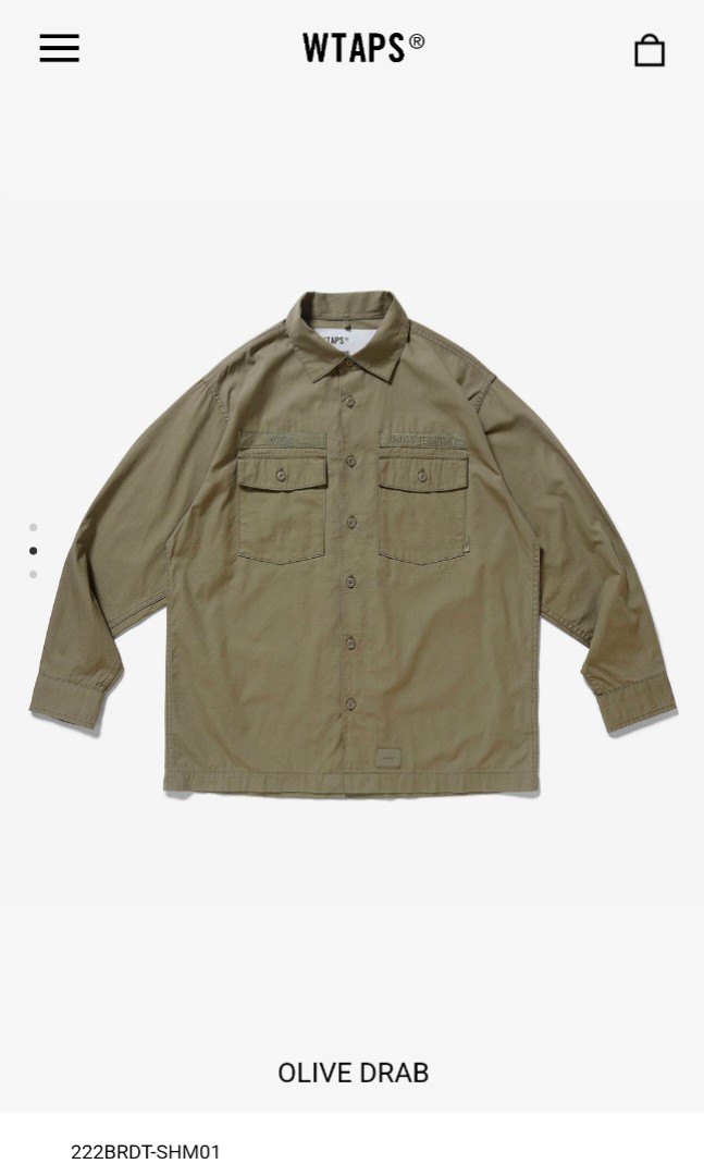 現貨Wtaps 22aw buds ls shirt jungle modular size 3, 男裝, 外套及