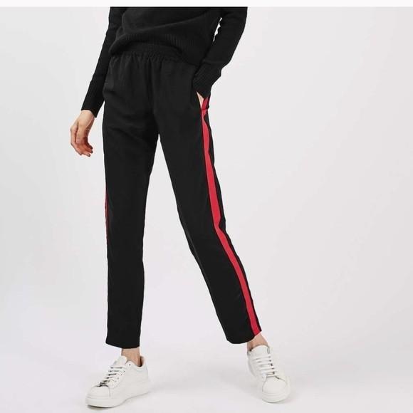 ZARA Black + Red Strip Joggers, Women's Fashion, Bottoms, Other Bottoms on  Carousell