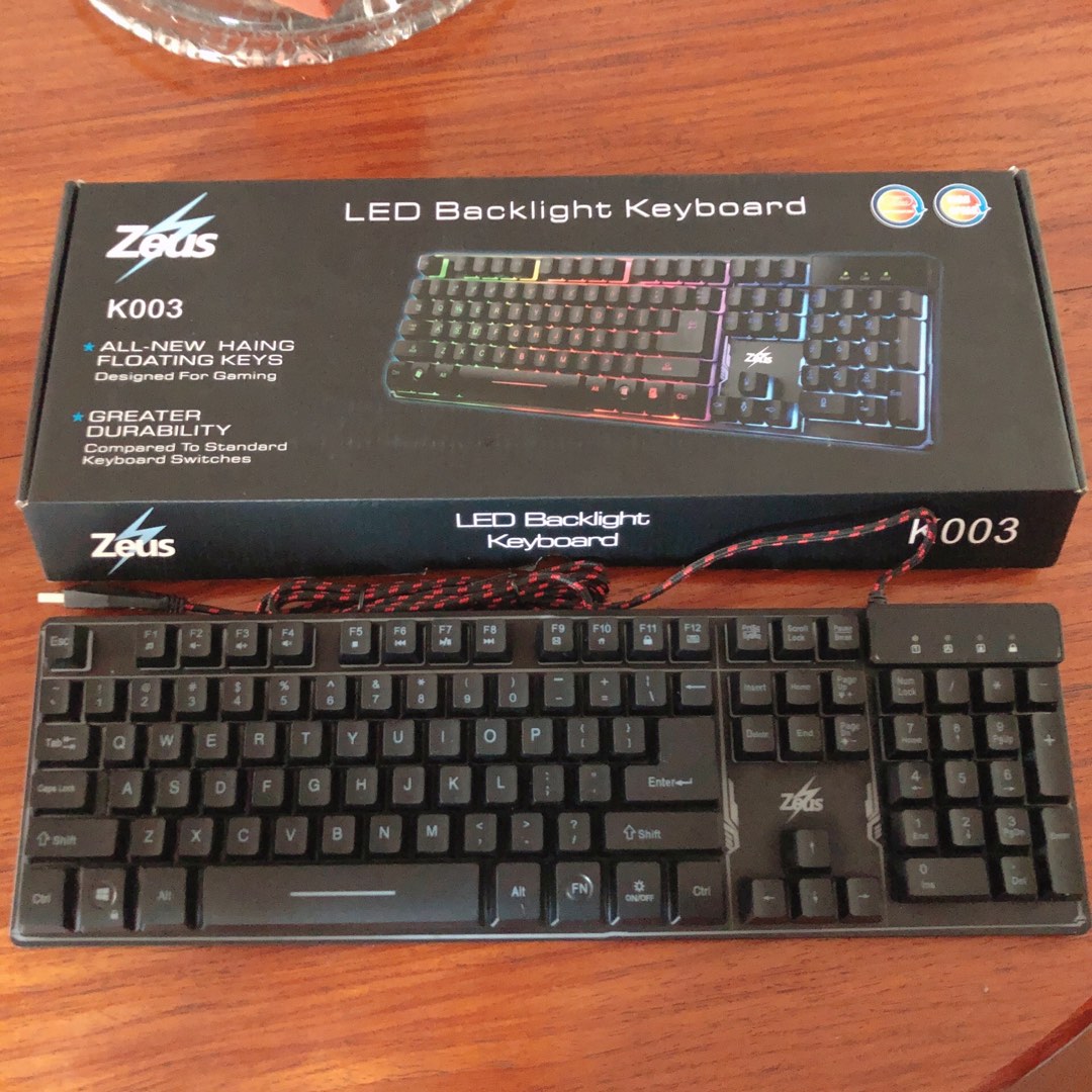 Zeus LED Backlight Keyboard, Computers & Tech, Parts & Accessories, Computer Keyboard on Carousell