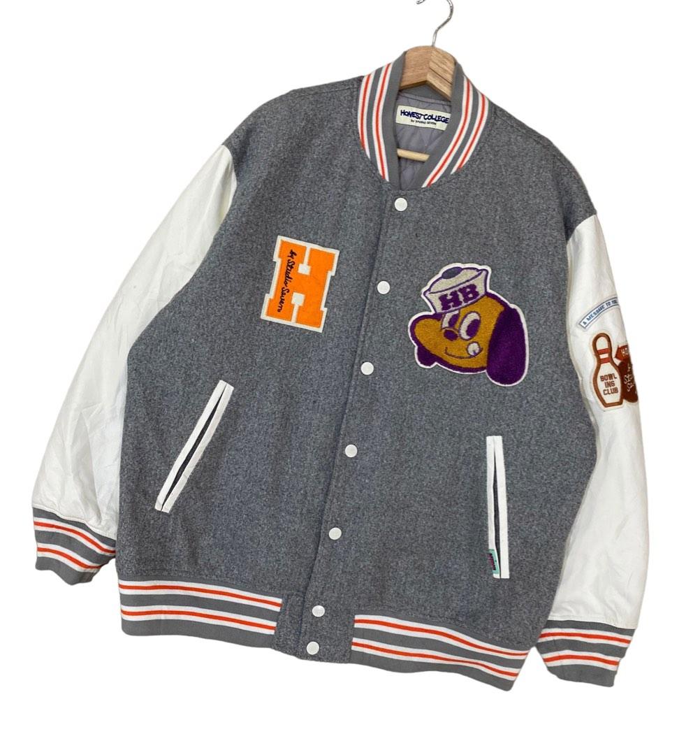 ☃️ HONEST COLLEGE STUDIO SEVEN WOOL LEATHER VARSITY, Men's