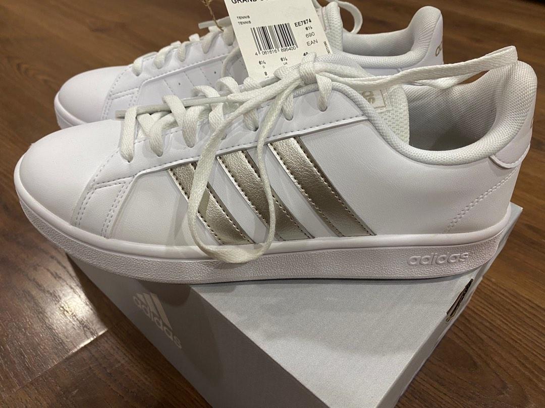 Adidas white sneakers (Grand Court Base), Women's Fashion, Footwear,  Sneakers on Carousell