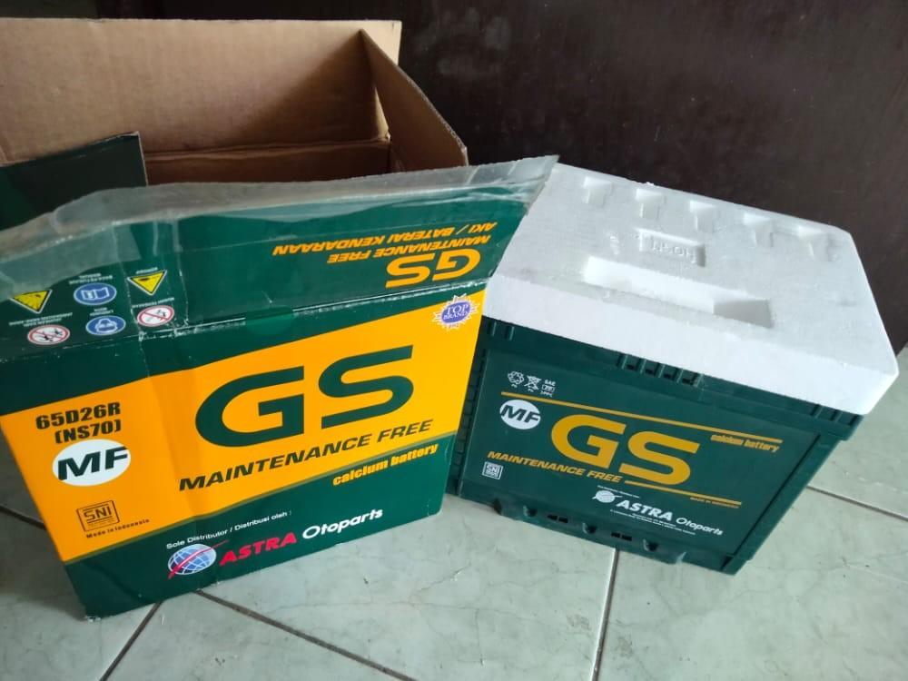 Aki kering merk GS,65 ampere kondisi baru, Aksesoris Mobil di Carousell